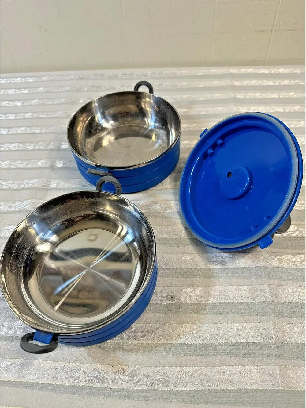 GO PET Bento Box Metal Inside Food Snack Water Bowls Containers Handle Compact